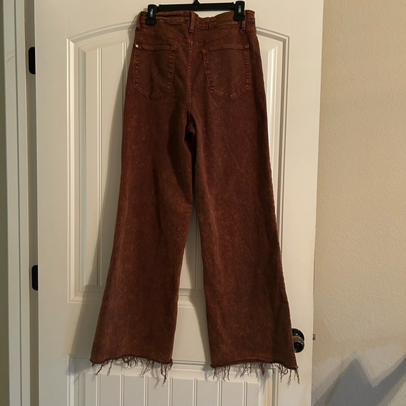 Judy Blue Denim - Judy Blue pumpkin spice dyed raw hem Wide-Leg Jeans —excellent condition